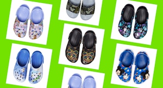 disney crocs in a collage