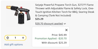 Propane Torch Gun Amazon receipt
