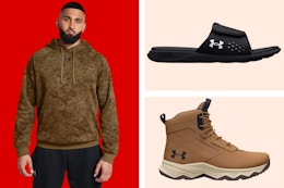 Under Armour Clearance at Kohl's: $13 Hoodie, $14 Slides, and $35 Boots card image