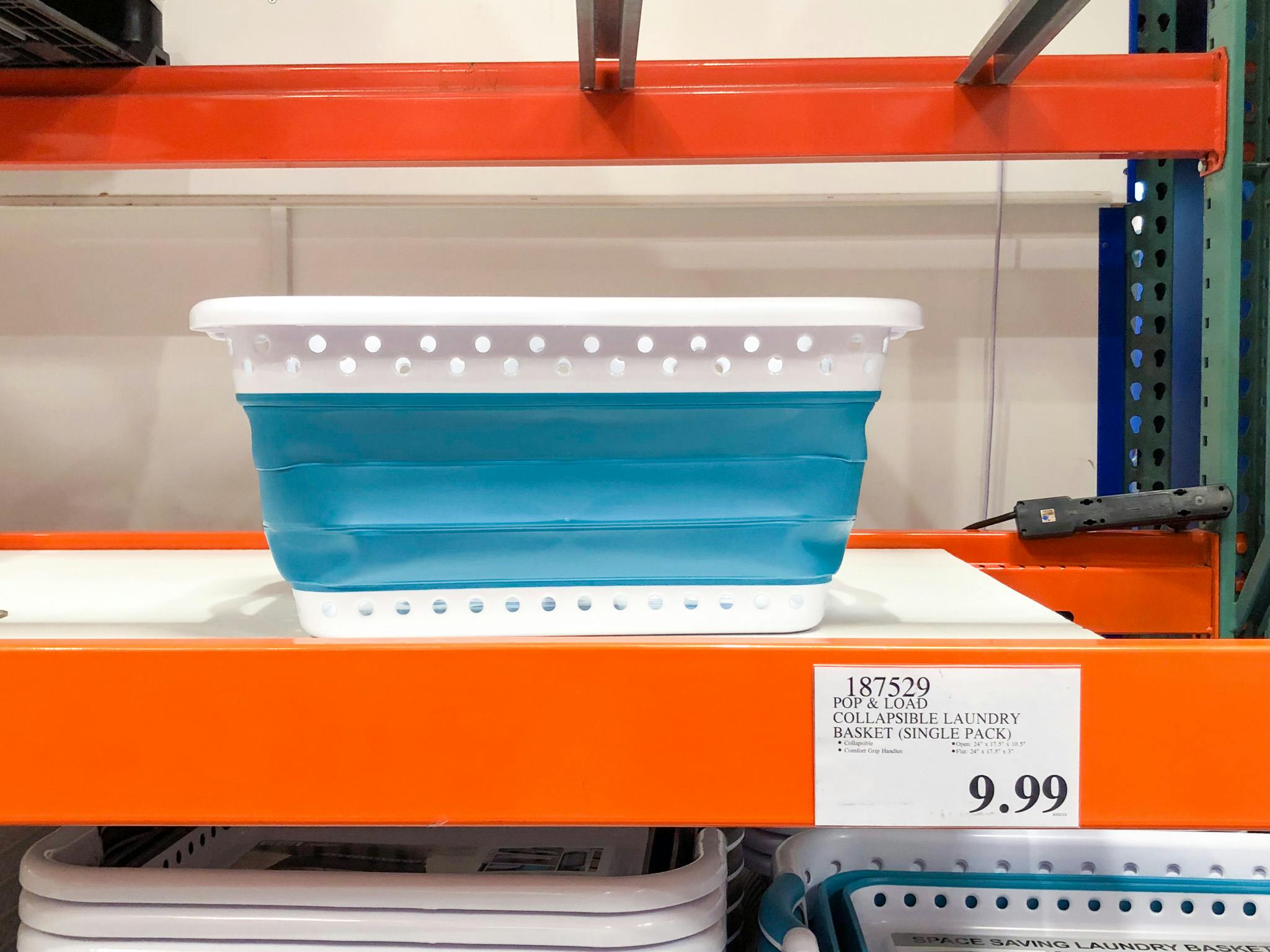 Collapsible laundry basket at Costco for only $9.99! These are so