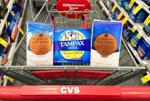 Tampax Pearl Tampons, Only $2.59 at CVS card image