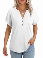 Women's Short Sleeve Henley Top