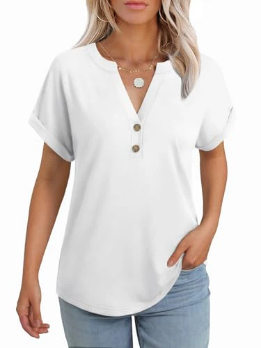 Women's Short Sleeve Henley Top