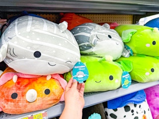 Squishmallow in toy section of Walmart store