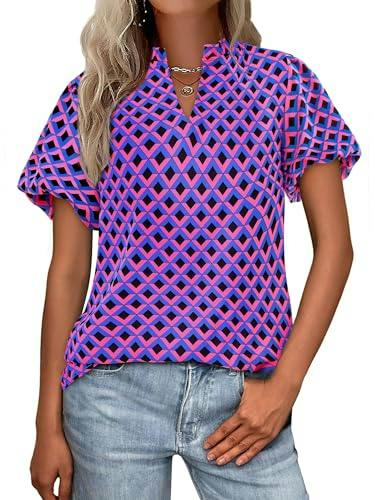 Women's Short Sleeve Floral Blouse