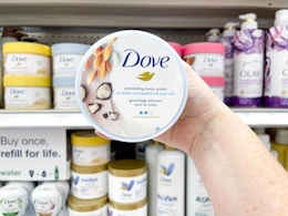 Dove Macadamia and Rice Milk Scrub, Now $2.94 on Amazon card image