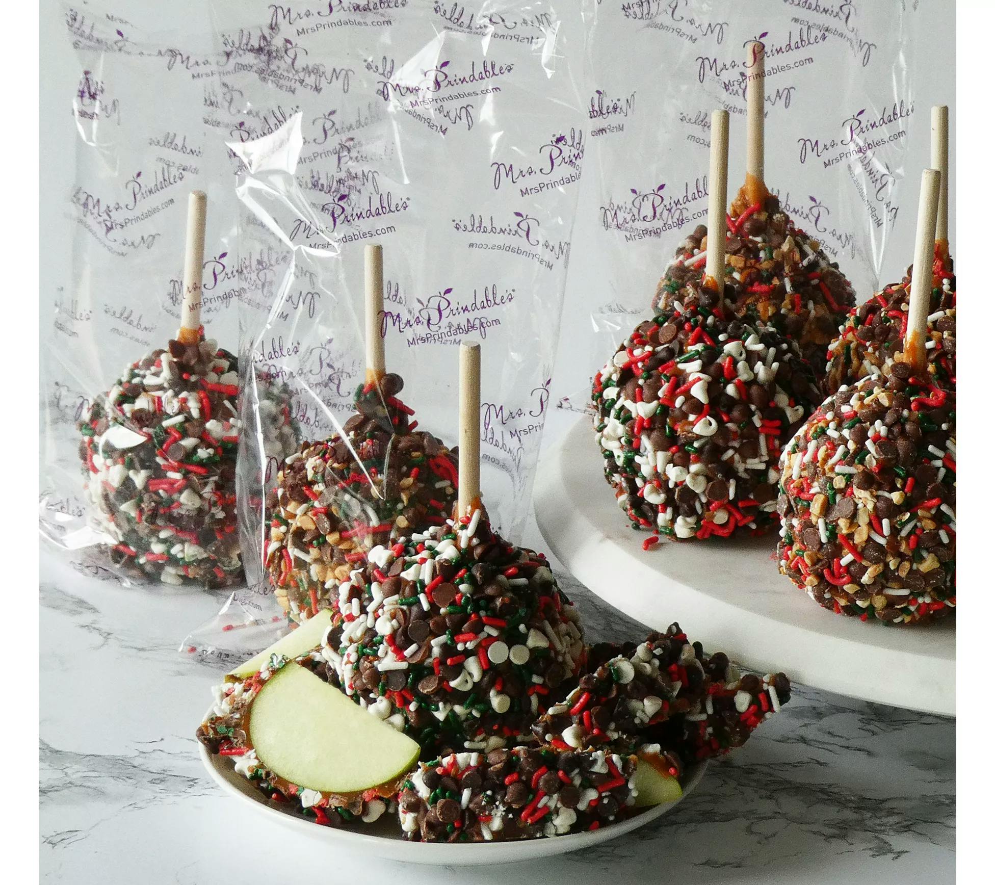 10 Jingle Caramel Apples