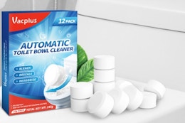 a toilet bowl cleaner in a bathroom