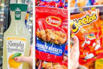 collage image of simply lemonade, tyson chicken nuggets, and cheetos