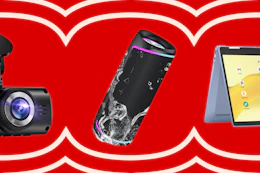 dash cam, wireless speaker, and Chromebook