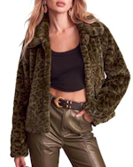 Women's Leopard Faux Fur Coat