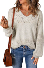 Women's Crochet Pullover Sweater