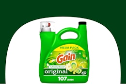 Gain Laundry Detergent: Get 4 Jumbo Bottles for $36 on Amazon card image