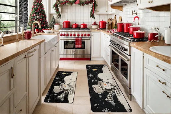 Snowman Kitchen Rug Set, Now $9.99 on Amazon