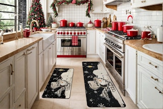 Snowman Kitchen Rug Set B0DDTB22JJ