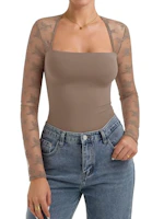 Women's Square Neck Lace Top