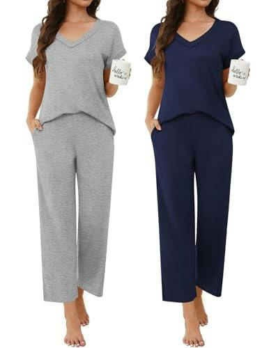 Ekouaer Women's Pajama Sets 2-Pack