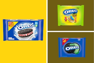 Popular Oreo Flavors on a plain background