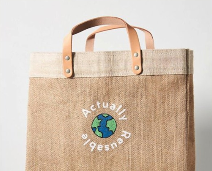 reusable canvas shopping bag