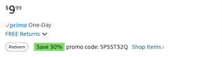 screenshot for promo code