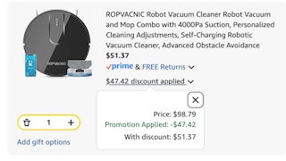 Vacmop Amazon receipt