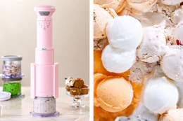 2 lifestyle images of the Cuisinart FastFreeze Frozen Treat Maker