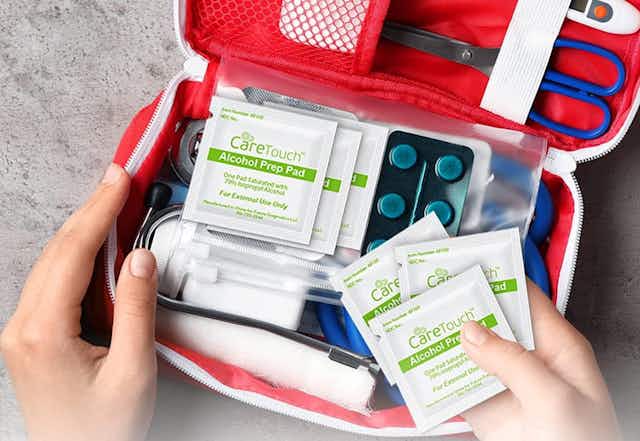 Care Touch 400-Count Alcohol Prep Pad Wipes, Now $10 on Amazon card image