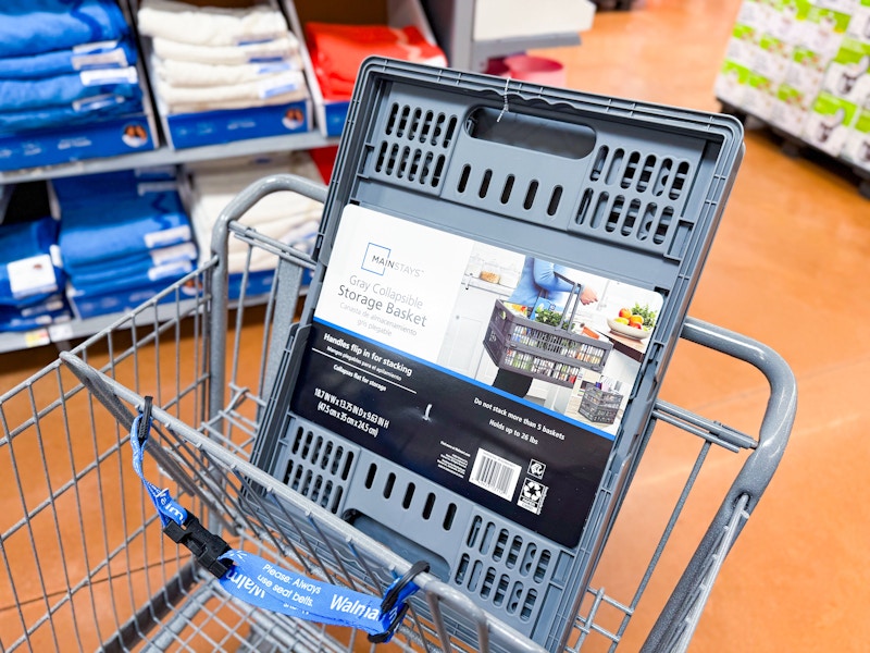 mainstays storage basket in walmart cart