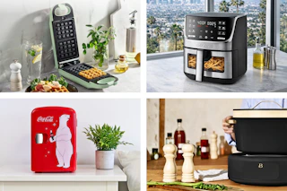 4 lifestyle photos of kitchen appliances 