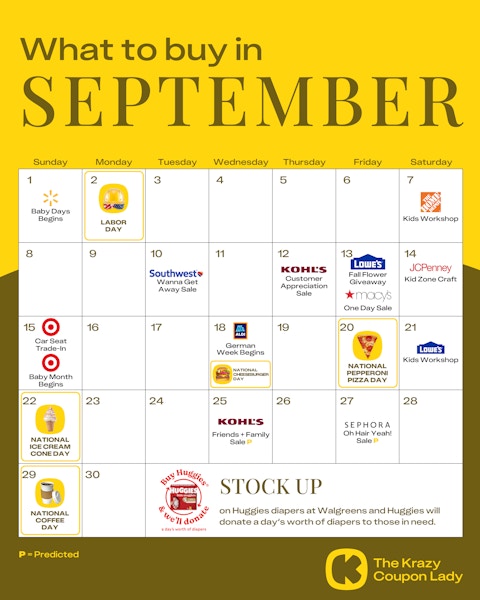 a calendar of retail events and what to buy in september 2024