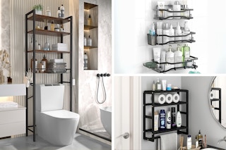 Bathrroom Storage: two racks and a caddy 3 pack