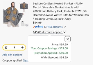 wearable heated blanket cart