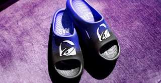 a pair of taco bell crocs