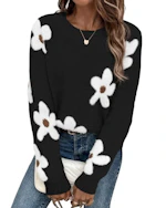Women's Floral Chunky Knit Sweater