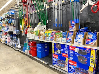 Spin Mops and refills on display at Walmart