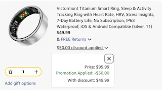 smart ring Amazon receipt