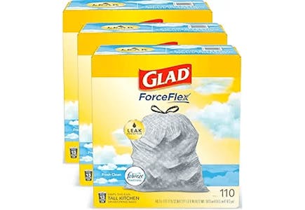 Glad ForceFlex Trash Bags 3-Pack