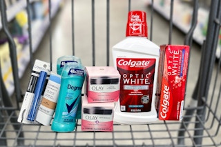 shopping cart with various products