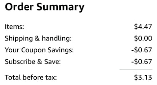 Tylenol Extra Strength Caplets Amazon receipt