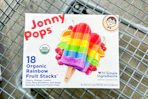 jonnypops rainbow fruit bars in shopping cart