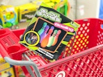 led bowling set sitting in a target cart