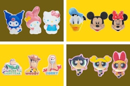character bath bombs on a grid