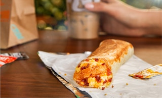 Taco Bell Bacon Hash Brown Toasted Breakfast Burrito