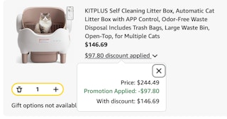 litter box Amazon receipt