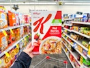 hand holding special k red berries cereal in cvs