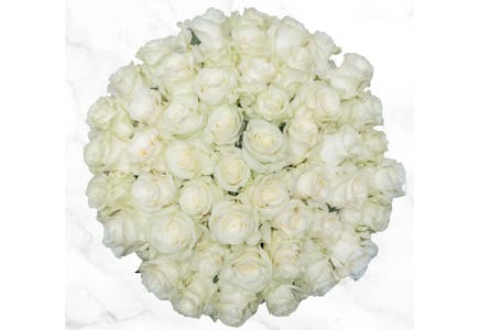 50-Stem White Roses