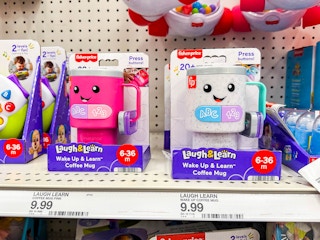 fisher-price coffee mugs sitting on a target shelf