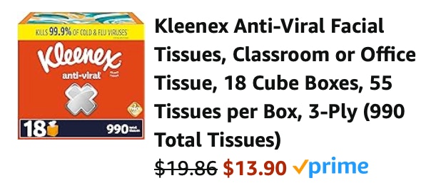 Kleenex Amazon receipt