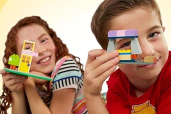 Kids playing with Legos