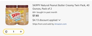 peanut butter Amazon receipt